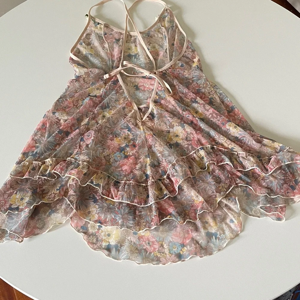 Floral Sheer Mini Dress Cover Up - Picture 15 of 16